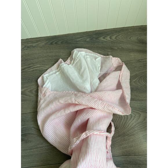 Vineyard Vines Margo Linen Pink Fine Stripe Sleeveless Shirt Dress Sz 14 Coastal - Picture 5 of 6